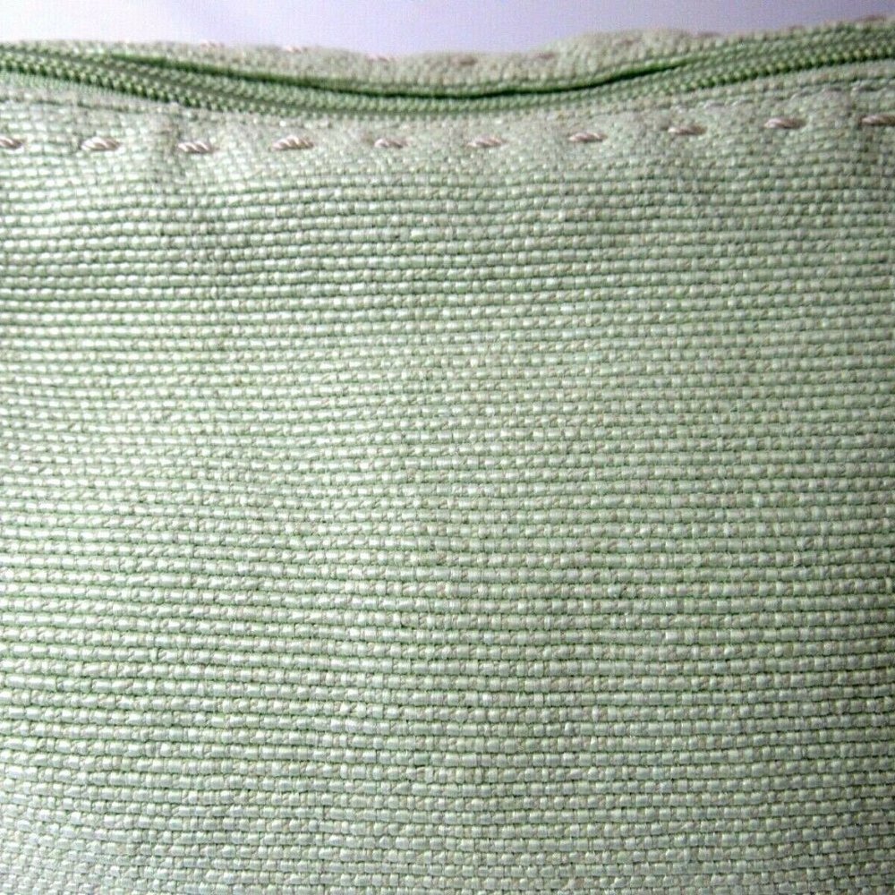 Fossil Purse Sea Grass Green Weaved Shoulder Bag Leather Strap Floral Li… - Picture 5 of 9